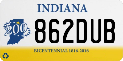 IN license plate 862DUB