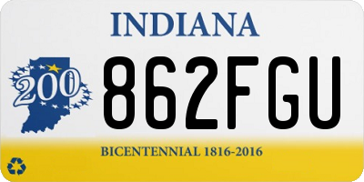 IN license plate 862FGU