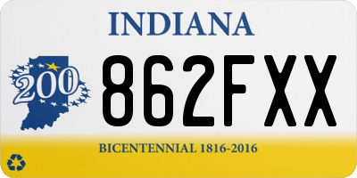 IN license plate 862FXX