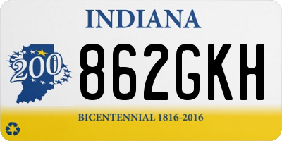 IN license plate 862GKH