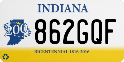 IN license plate 862GQF