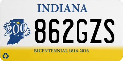 IN license plate 862GZS