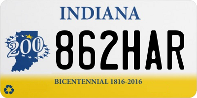IN license plate 862HAR