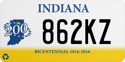 IN license plate 862KZ