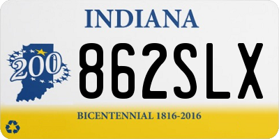 IN license plate 862SLX