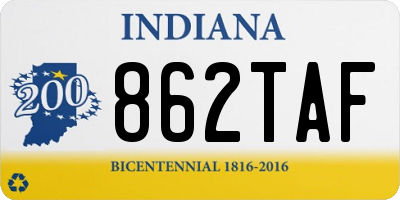 IN license plate 862TAF