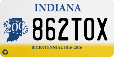 IN license plate 862TOX