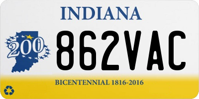 IN license plate 862VAC