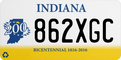 IN license plate 862XGC