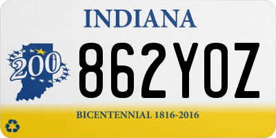 IN license plate 862YOZ