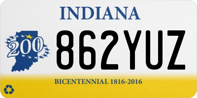 IN license plate 862YUZ