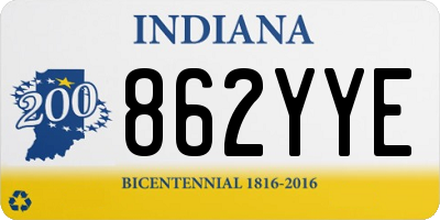 IN license plate 862YYE