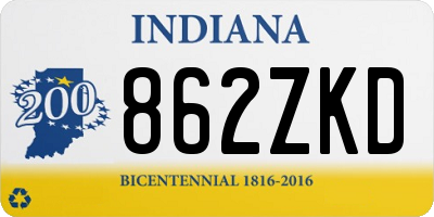 IN license plate 862ZKD