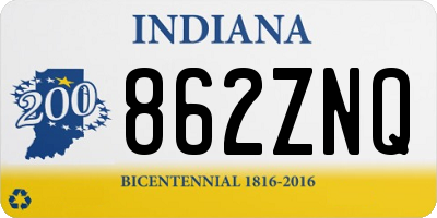 IN license plate 862ZNQ