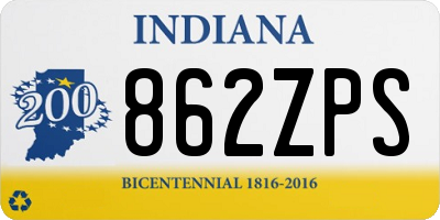 IN license plate 862ZPS