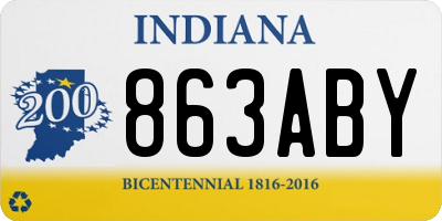 IN license plate 863ABY