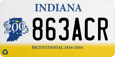IN license plate 863ACR