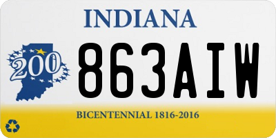 IN license plate 863AIW