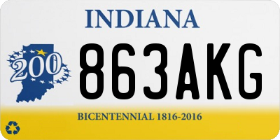 IN license plate 863AKG