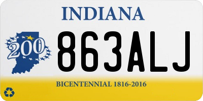 IN license plate 863ALJ