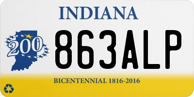IN license plate 863ALP