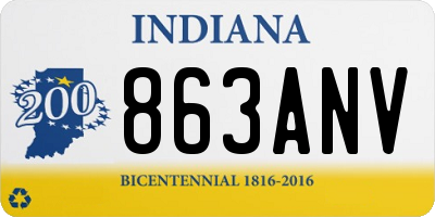IN license plate 863ANV