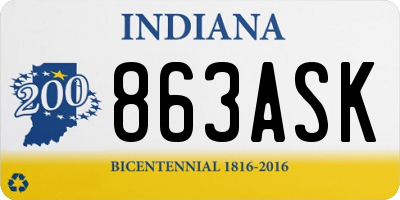 IN license plate 863ASK