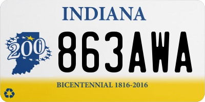 IN license plate 863AWA