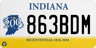IN license plate 863BDM