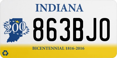 IN license plate 863BJO