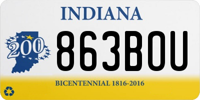 IN license plate 863BOU