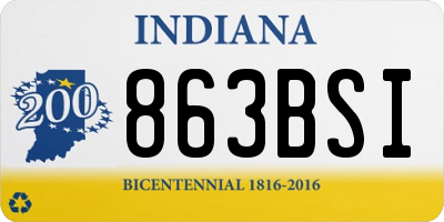 IN license plate 863BSI