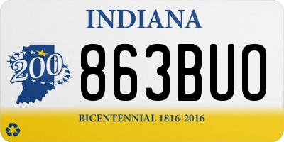 IN license plate 863BUO