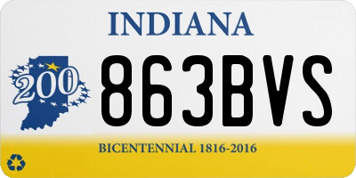 IN license plate 863BVS