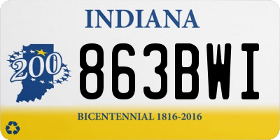 IN license plate 863BWI