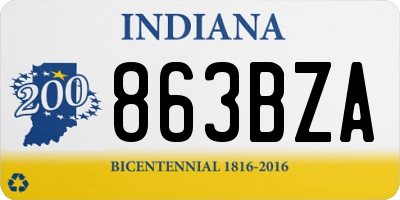 IN license plate 863BZA