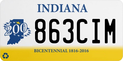 IN license plate 863CIM