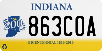 IN license plate 863COA