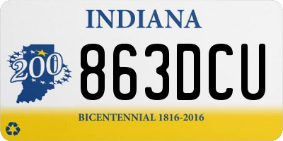 IN license plate 863DCU