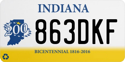 IN license plate 863DKF