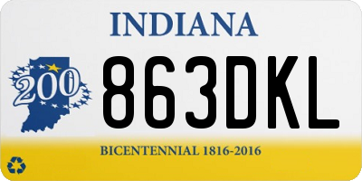 IN license plate 863DKL