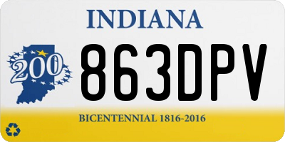 IN license plate 863DPV
