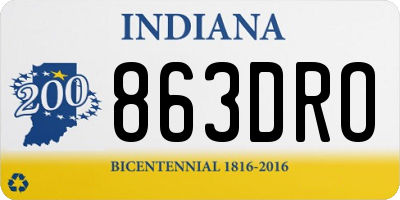 IN license plate 863DRO