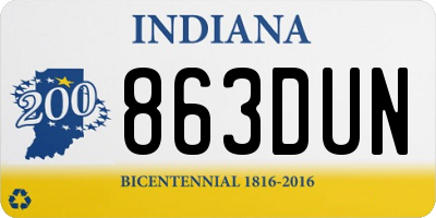 IN license plate 863DUN