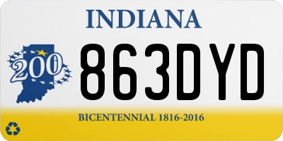 IN license plate 863DYD