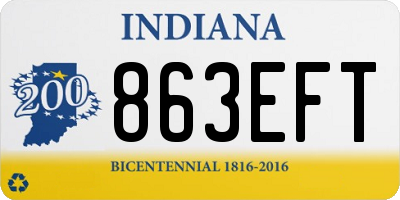 IN license plate 863EFT