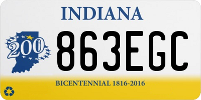 IN license plate 863EGC