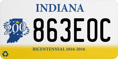 IN license plate 863EOC