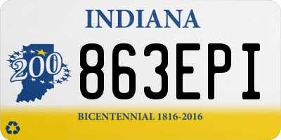 IN license plate 863EPI