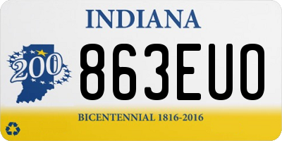 IN license plate 863EUO